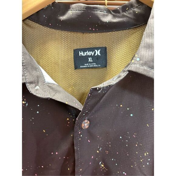 Hurley Brown Spatter Paint Vented Long Sleeve Extra Large (XL) - Picture 4 of 7